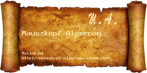 Mauszkopf Algernon névjegykártya